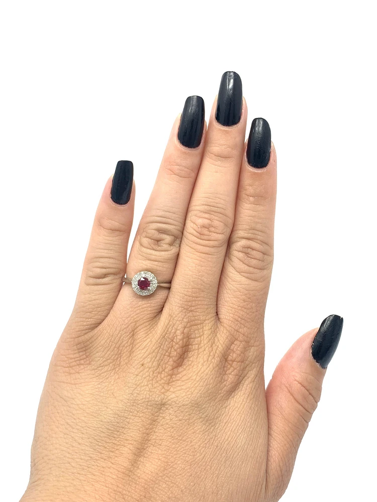 Created Ruby and Diamond Ring