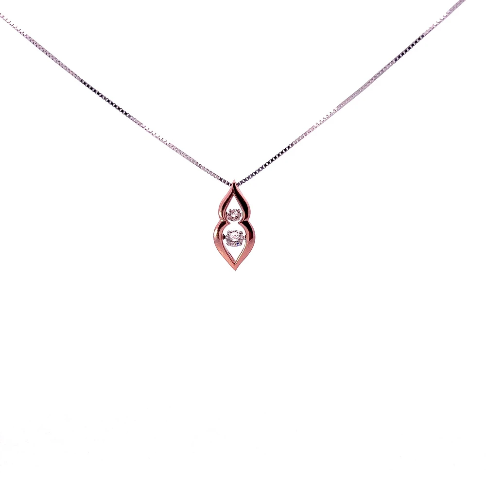 10K White and Rose Gold 0.20 cttw  Diamond  Pulse Pendant, 18"