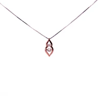 10K White and Rose Gold 0.20 cttw  Diamond  Pulse Pendant, 18"