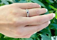 14K White Gold Ruby and 0.09ctts Diamond Ring