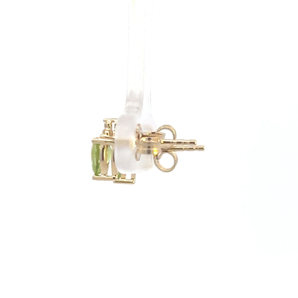10K Yellow Gold Peridot and Diamond Earrings