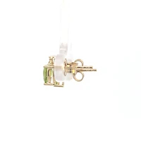 10K Yellow Gold Peridot and Diamond Earrings