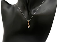 10K White and Rose Gold 0.30cttw Diamond Pendant,  18"