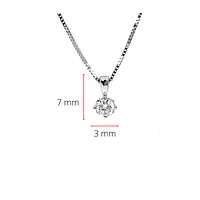 14K White Gold 0.10cttw Round Cut Canadian Diamond Pendant, 18”