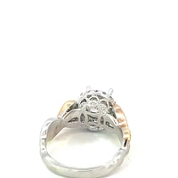 14K Tri Tone Round Brilliant Cut Diamond Ring - Mount Only (No centre diamond) / Gold