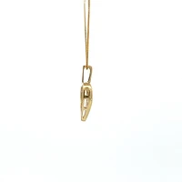 10K Yellow Gold 0.02 cttw Diamond "Mom" Heart Pendant, 18"