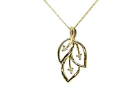 10K Yellow Gold 0.03cttw Diamond Necklace, 18"