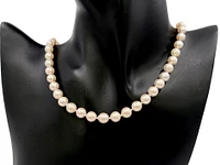 7-7.5mm White Cultured Pearl Strand with 14K White Gold Pearl Clasp - 18"
