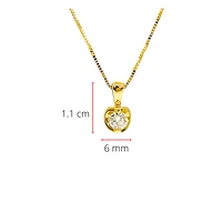 14K White Gold 0.30cttw Canadian Diamond Mezza Luna Necklace