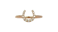 14K Rose Gold 0.14cttw Diamond Horseshoe Ring, size 6.5