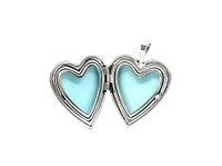 925 Sterling Silver Half Filigree Heart Shaped Locket - 24mm x 26mm