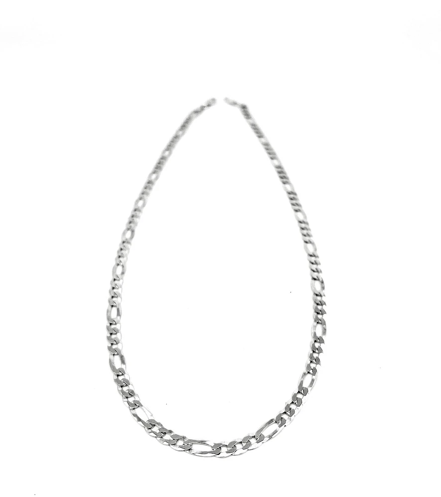925 Sterling Silver Chain Figaro - 22" - 5.6mm