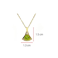 10K Yellow Gold 1.70cttw Peridot 6mm & 0.03cttw Diamond Pendant