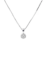 14K White Gold 0.19cttw Diamond Pendant, 18"