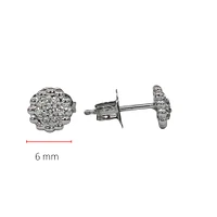 10K White Gold 0.105cttw Diamond Stud Earrings - 6mm