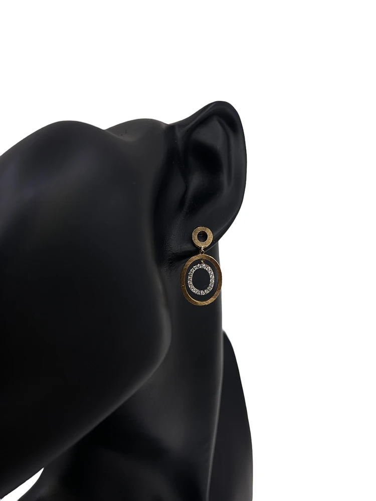 14K 2 Tone 0.25cttw Diamond Earrings