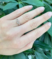 10K White Gold 0.01cttw Round Cut Diamond Ring, size 5.75
