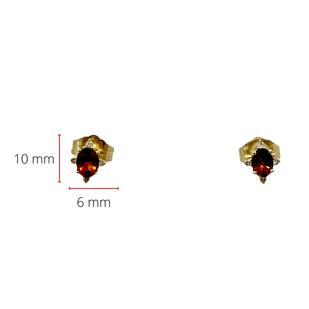 10K Yellow Gold 0.30cttw Citrine and 0.04cttw Diamond Halo Earrings