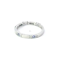 10K White Gold Tanzanite & Diamond Ring, size 6.5