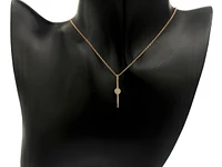 14K Rose Gold 0.13cttw Diamond Pendant, 18"
