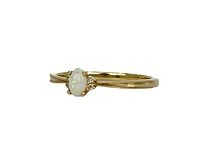 10K Yellow Gold 0.16cttw Opal and 0.03cttw Diamond Ring