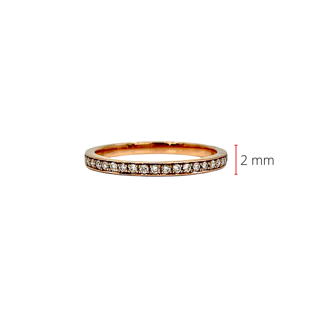 10K Rose Gold 0.10cttw Diamond Ring - Size 6.75