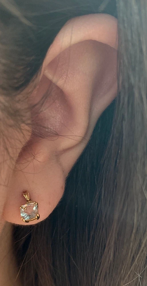 AQUAMARINE AND DIAMOND EARRINGS
