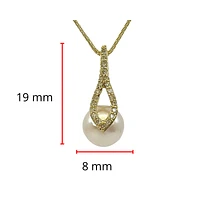 10K Yellow Gold Cultured Pearl and Diamond Necklace, 18"