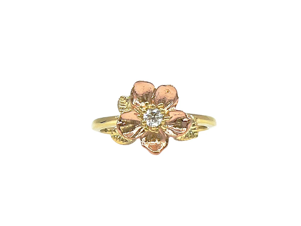 14K Yellow & Rose Gold Canadian Diamond Wild Rose Ring