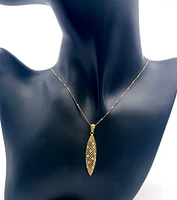 10K Yellow Gold 0.10cttw Diamond Pendant, 18"