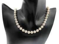 7.5-8.0mm White Cultured Pearl Strand with 14K White Gold Pearl Clasp - 20"