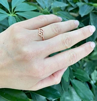 10K Rose Gold 0.01cttw Round Cut Diamond Ring, size 5.75