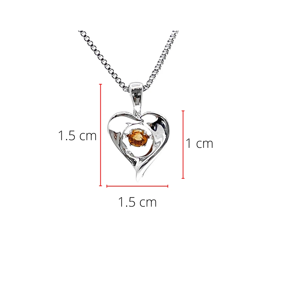 Sterling Silver 0.10cttw Citrine Pendant, 18"