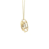 10K Yellow Gold 0.05cttw Diamond Pulse Pendant, 18"