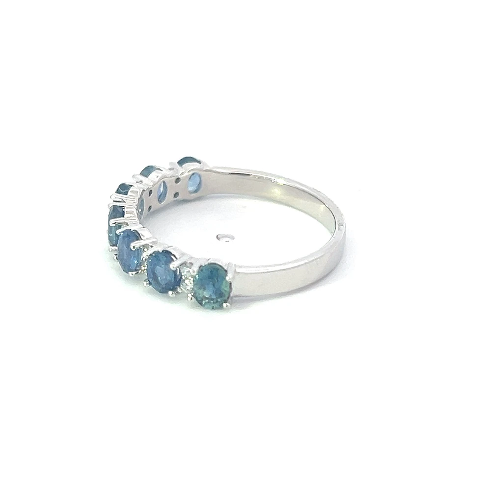 10K White Gold Sapphire & Diamond Ring, size 6.5