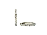 14K White Gold 1.50cttw Lab Grown Diamond Hoop Earrings - 24mm
