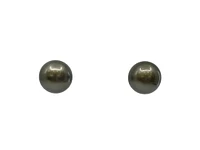 14K White Gold 7mm Tahitian Pearl Stud Earrings with Butterfly Backs