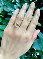 10K Yellow Gold 0.23Cttw Canadian Diamond Pear Cut Engagement Ring - /