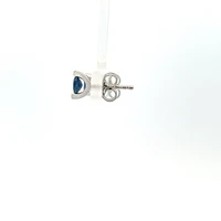 10K White Gold 4mm Sapphire Earrings