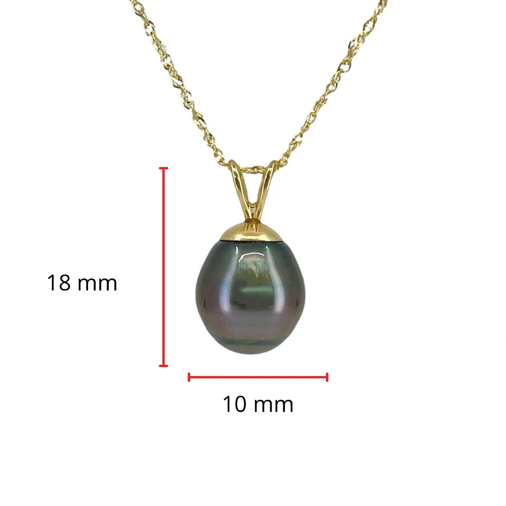 10/14K Yellow Gold Tahitian Pearl Pendant