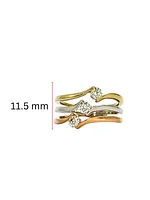 14K Tri Tone Gold 0.40cttw Diamond Ring, size 6