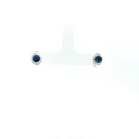 10K White Gold 4mm Sapphire Earrings