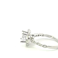 14K Round Brilliant Cut Halo Diamond Ring