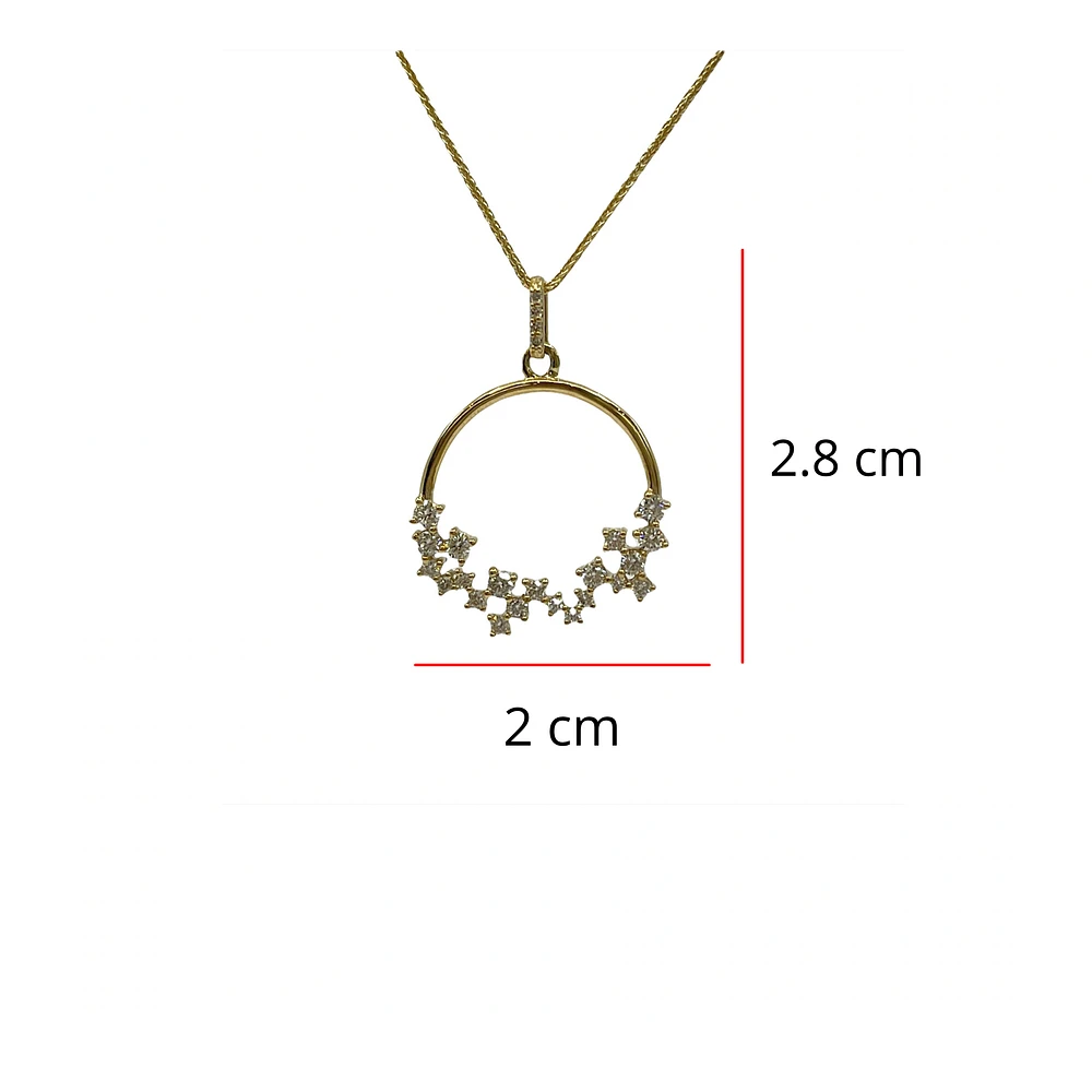 10K Yellow Gold 0.50cttw Diamond Necklace, 18"