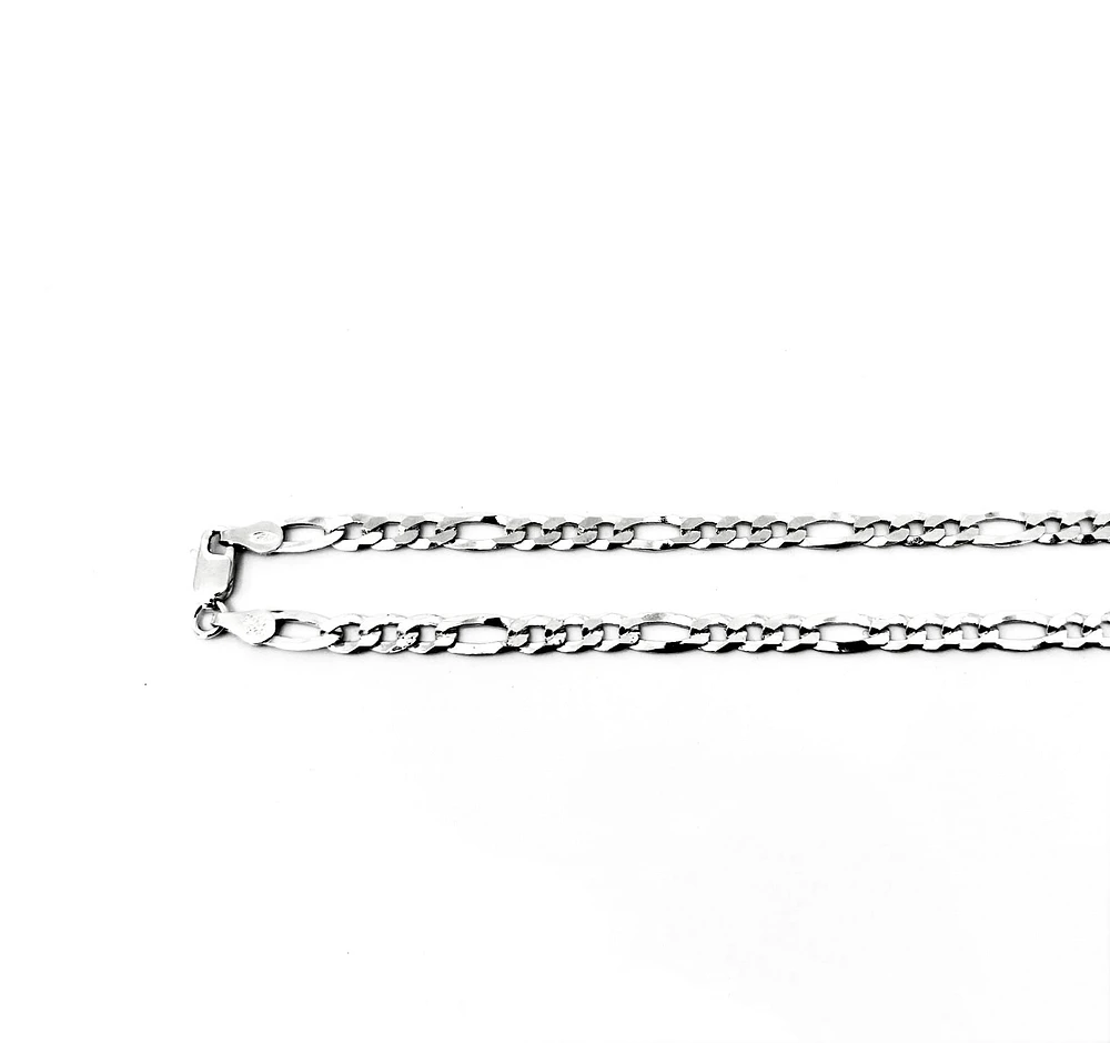 925 Sterling Silver Chain Figaro - 22" - 5.6mm