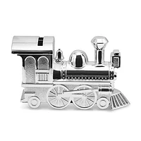 Silver-tone Finish Metal Train Bank