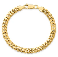 10K Yellow Gold Semi-Solid Miami Cuban Link Curb Chain
