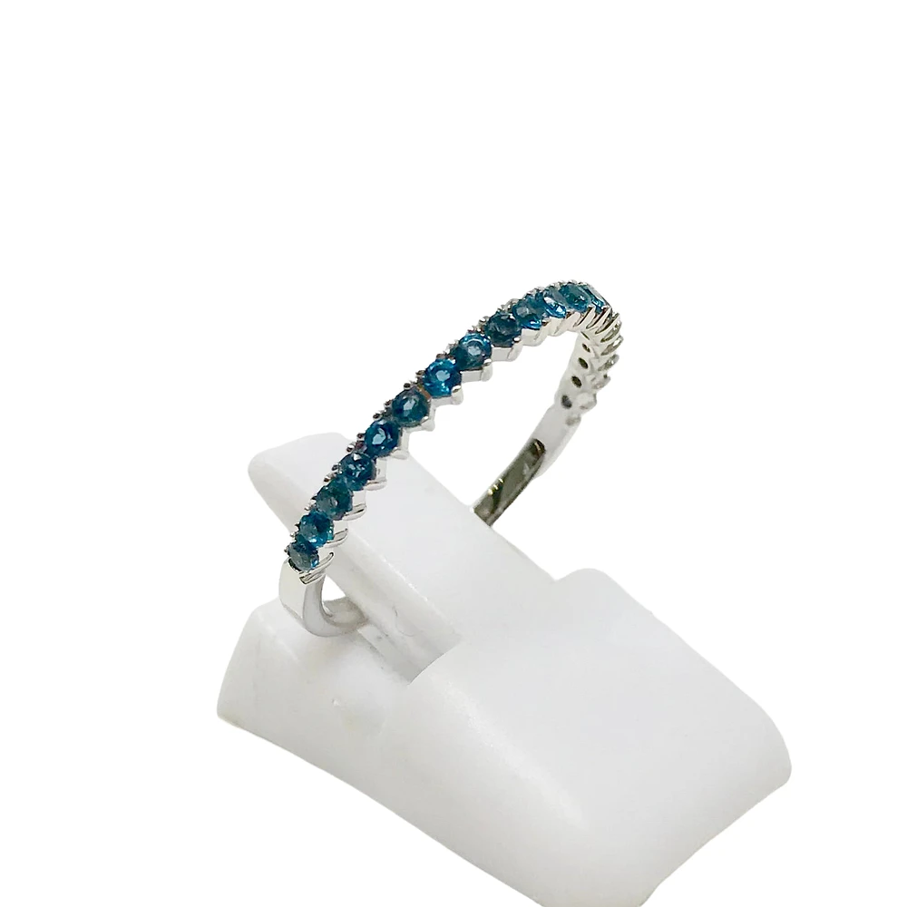 14K White Gold London Blue Topaz Ring
