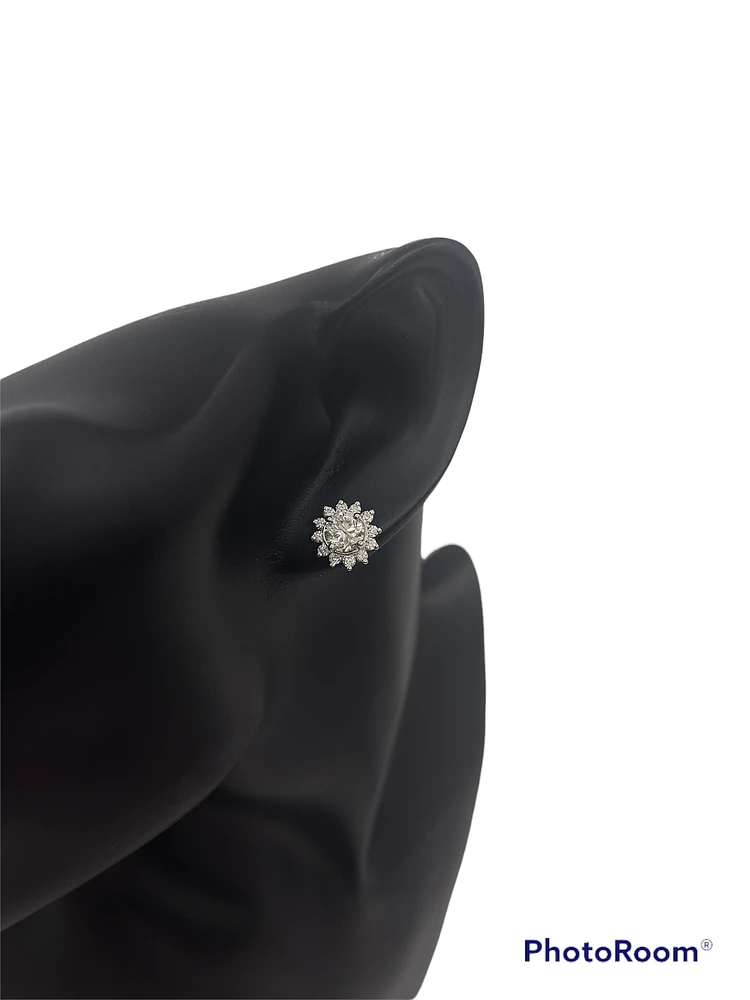 14K White Gold 2.63cttw Diamond Stud Earrings