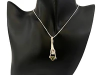 Sterling Silver & 18K Yellow Gold Plated  Peridot Pendant, 18"